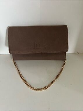 Jessica Moore Brown Chain Wristlet Clutch